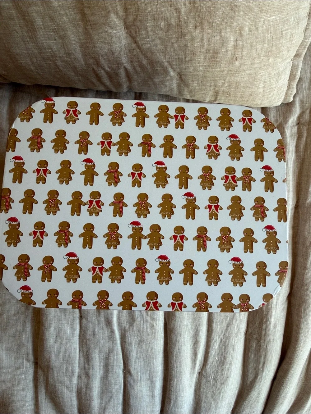 Holiday Storage Box gingerbread motif